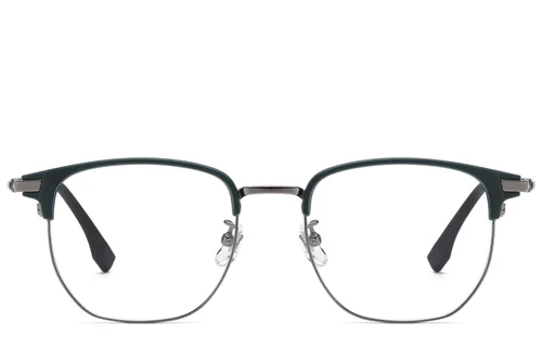 Lunettes ovales en titane gris et TR90 #BS1913-0803