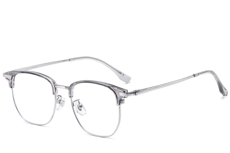 Oval Silver Titanium & TR90 Glasses #BS1913-0804