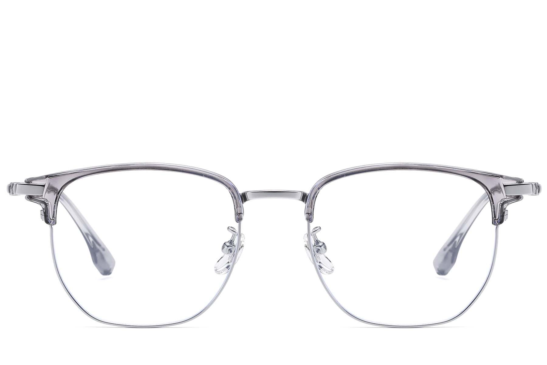 Oval Silver Titanium & TR90 Glasses #BS1913-0804