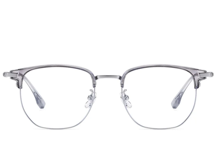 Oval Silver Titanium & TR90 Glasses #BS1913-0804