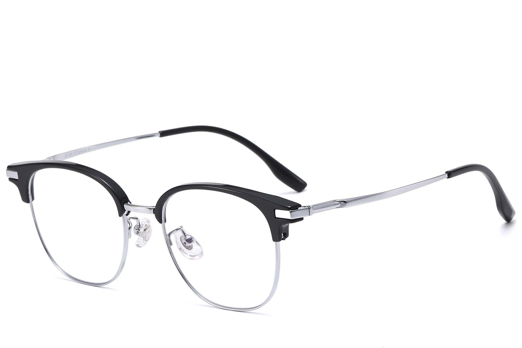 Oval Silver Titanium & TR90 Glasses #BS1913-0805