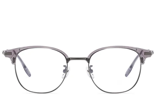 Lunettes ovales en titane gris et TR90 #BS1913-0806