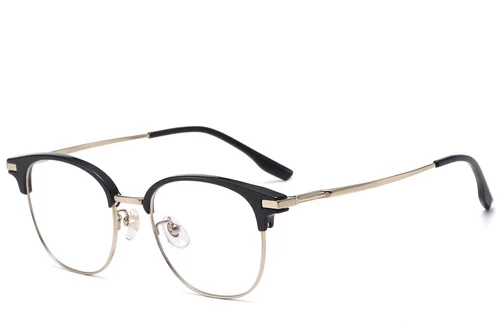 Lunettes ovales en titane doré et TR90 #BS1913-0807
