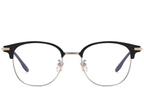 Lunettes ovales en titane doré et TR90 #BS1913-0807