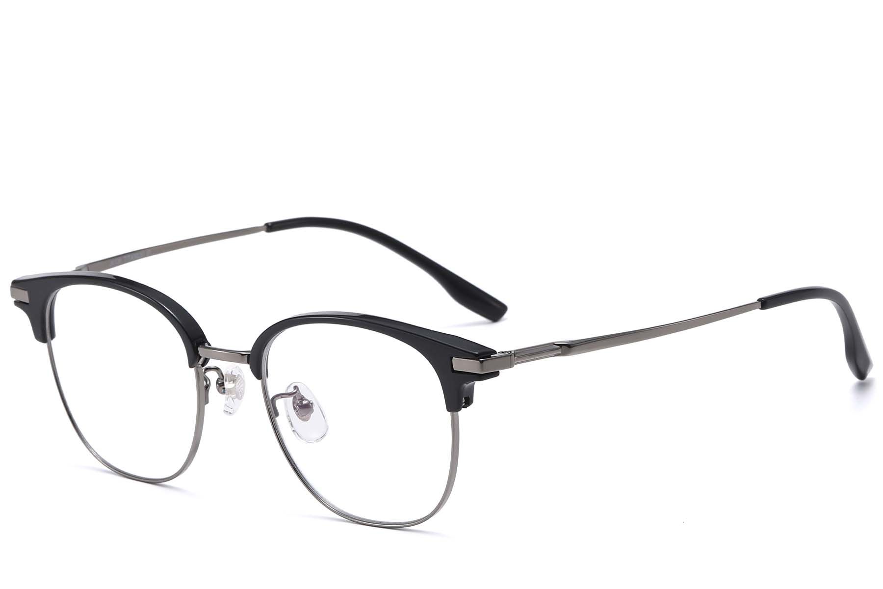 Oval Grey Titanium & TR90 Glasses #BS1913-0808