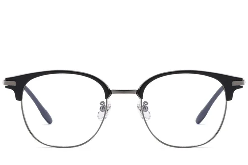 Lunettes ovales en titane gris et TR90 #BS1913-0808