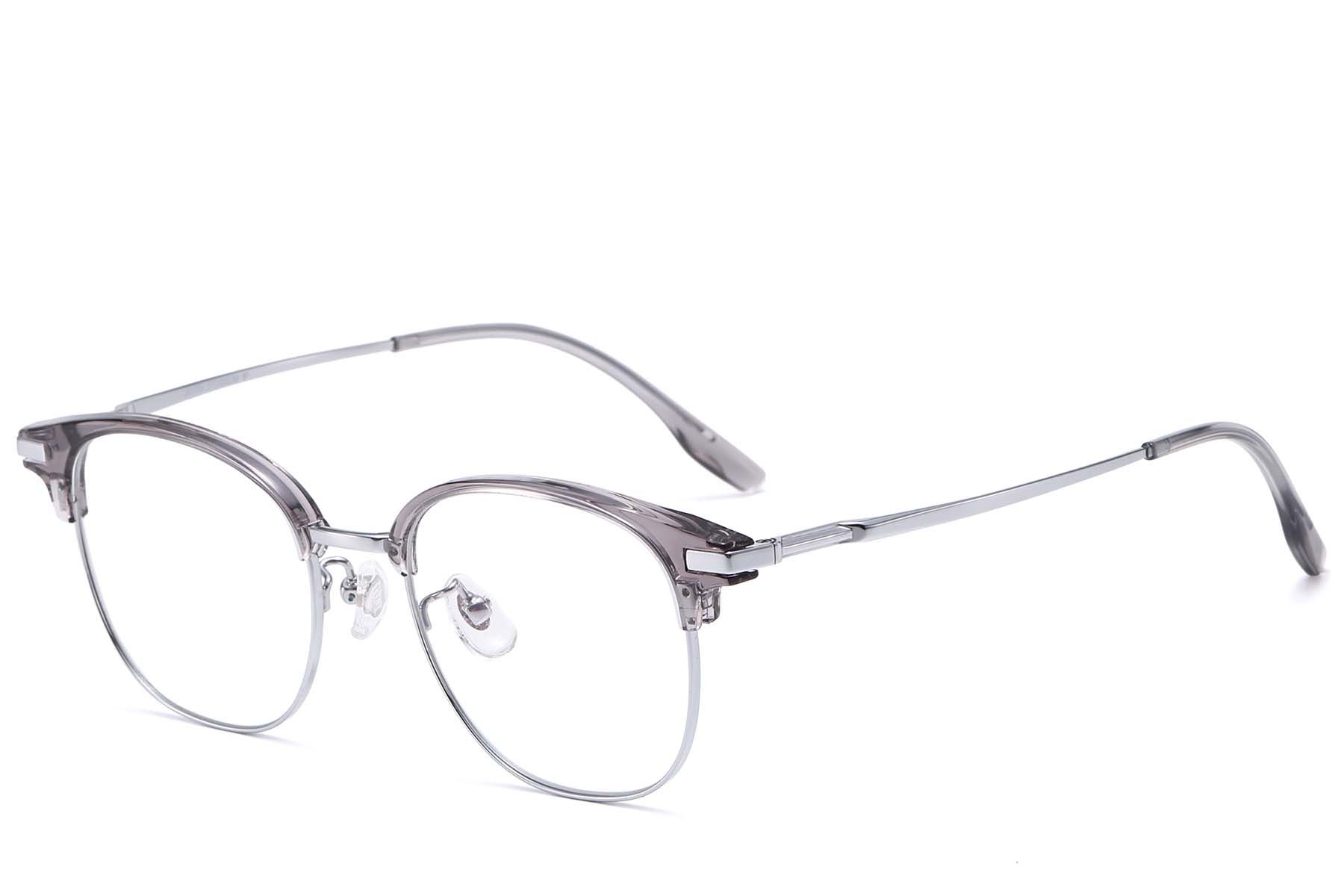 Oval Silver Titanium & TR90 Glasses #BS1913-0809