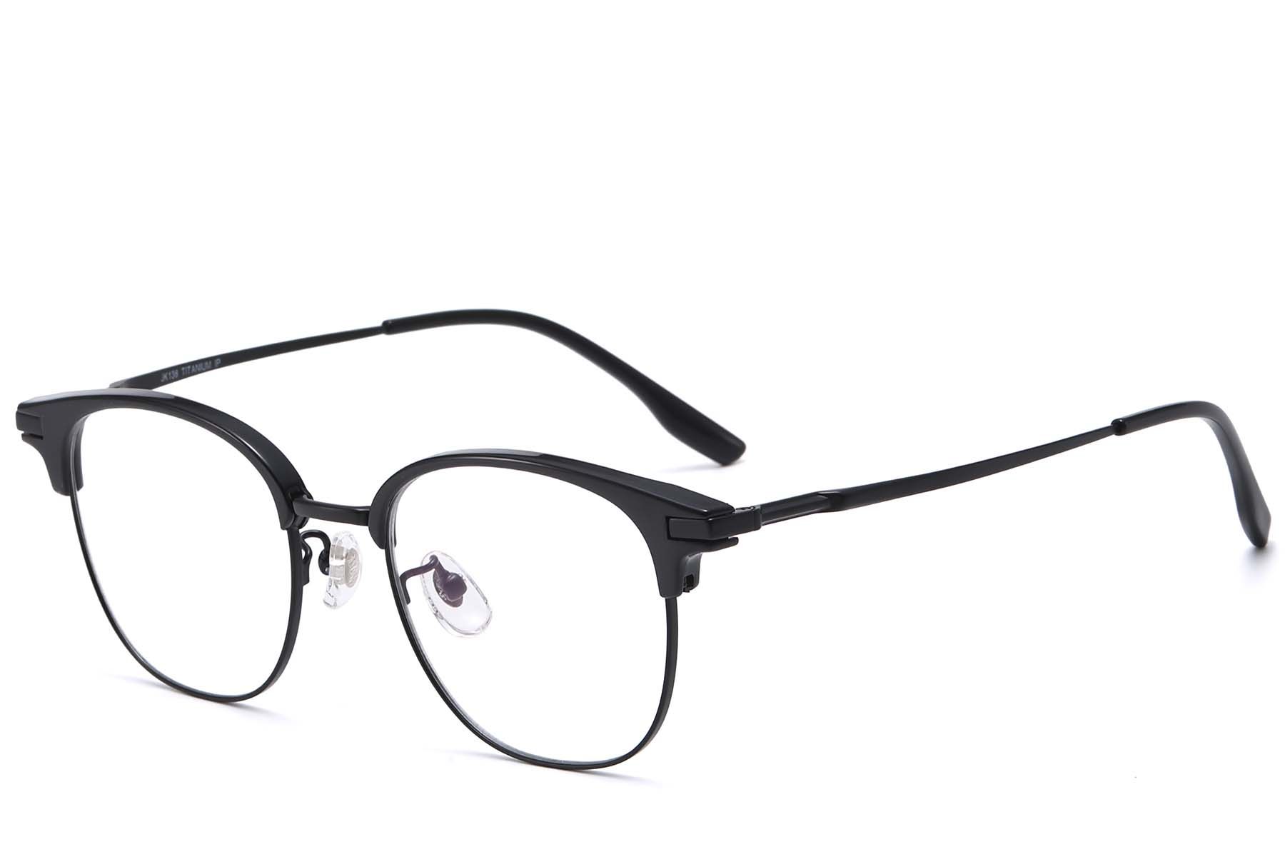 Oval Black Titanium & TR90 Glasses #BS1913-0810