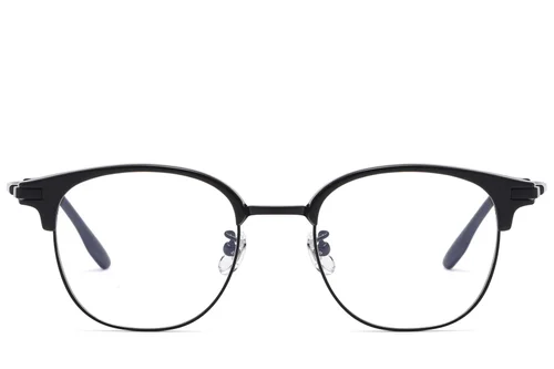 Lunettes ovales en titane noir et TR90 #BS1913-0810
