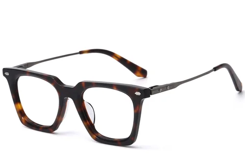 Lunettes rectangulaires en acétate écaille de tortue #BS1913-0812