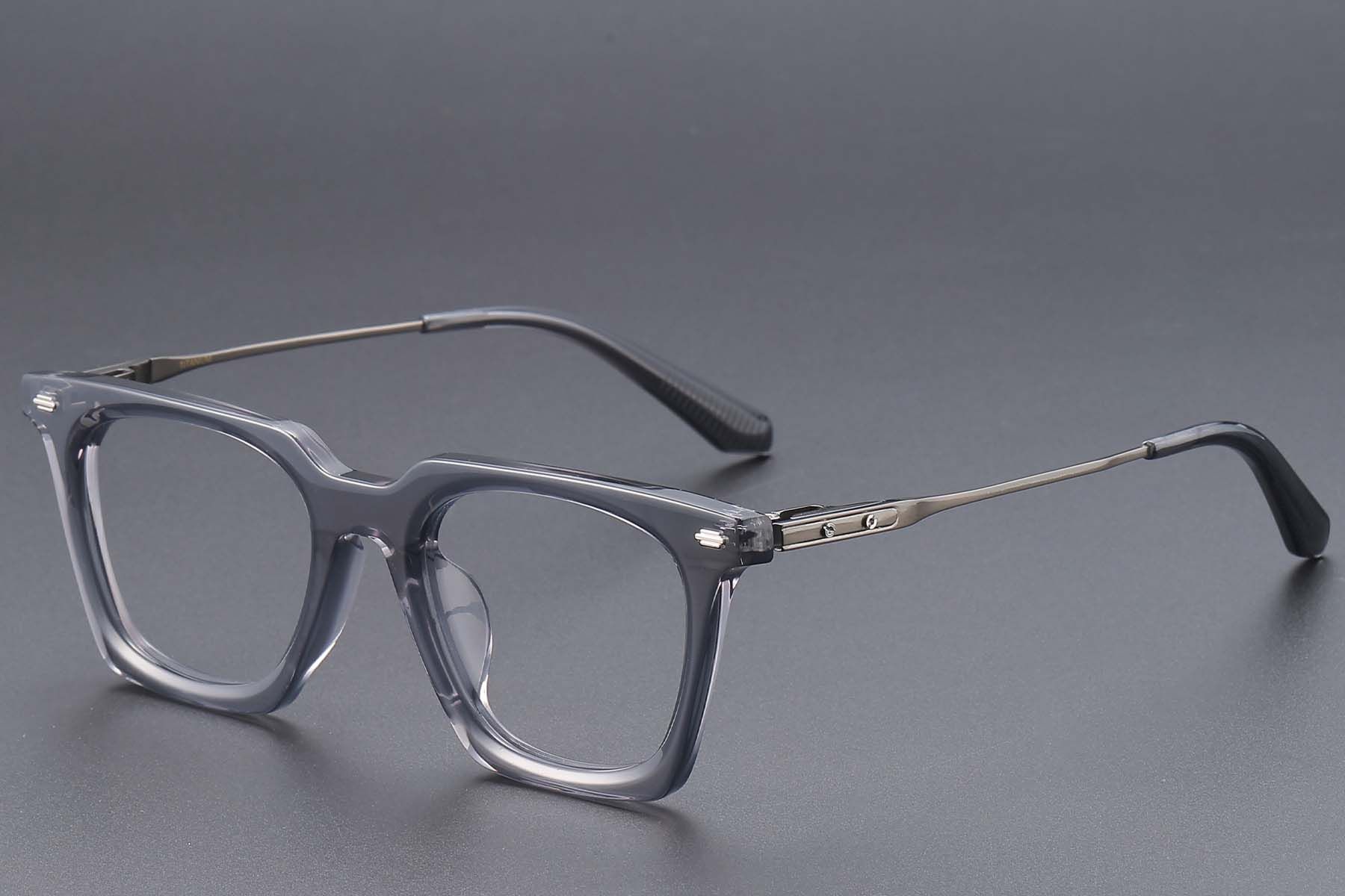 Rectangular Grey Acetate Glasses #BS1913-0813