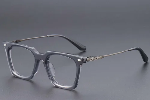 Lunettes rectangulaires en acétate gris #BS1913-0813