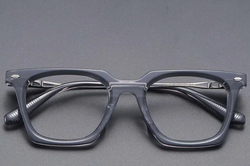 Lunettes rectangulaires en acétate gris #BS1913-0813