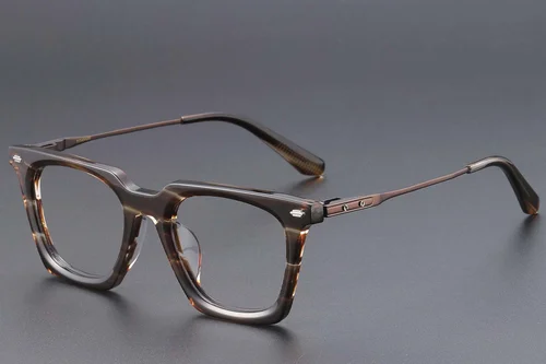 Lunettes rectangulaires en acétate brun #BS1913-0814