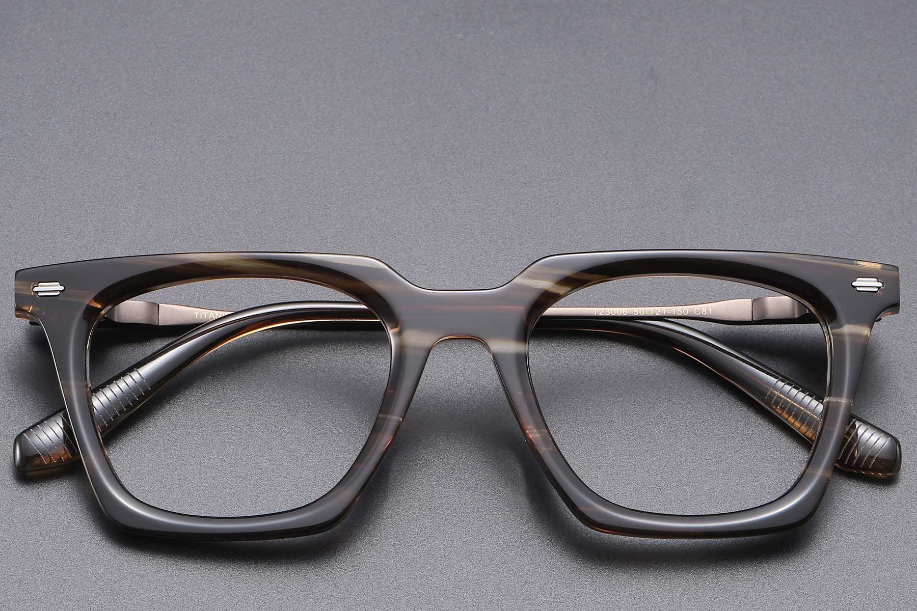 Bicchieri rettangolari in acetato marrone #BS1913-0814