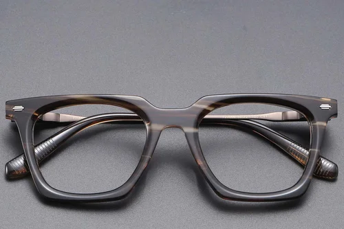 Lunettes rectangulaires en acétate brun #BS1913-0814