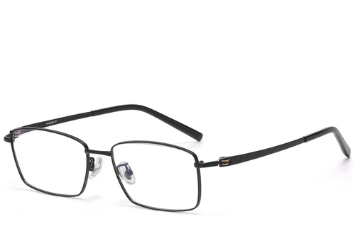 Lunettes rectangulaires en titane noir #BS1913-0815