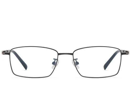 Lunettes rectangulaires en titane noir #BS1913-0815