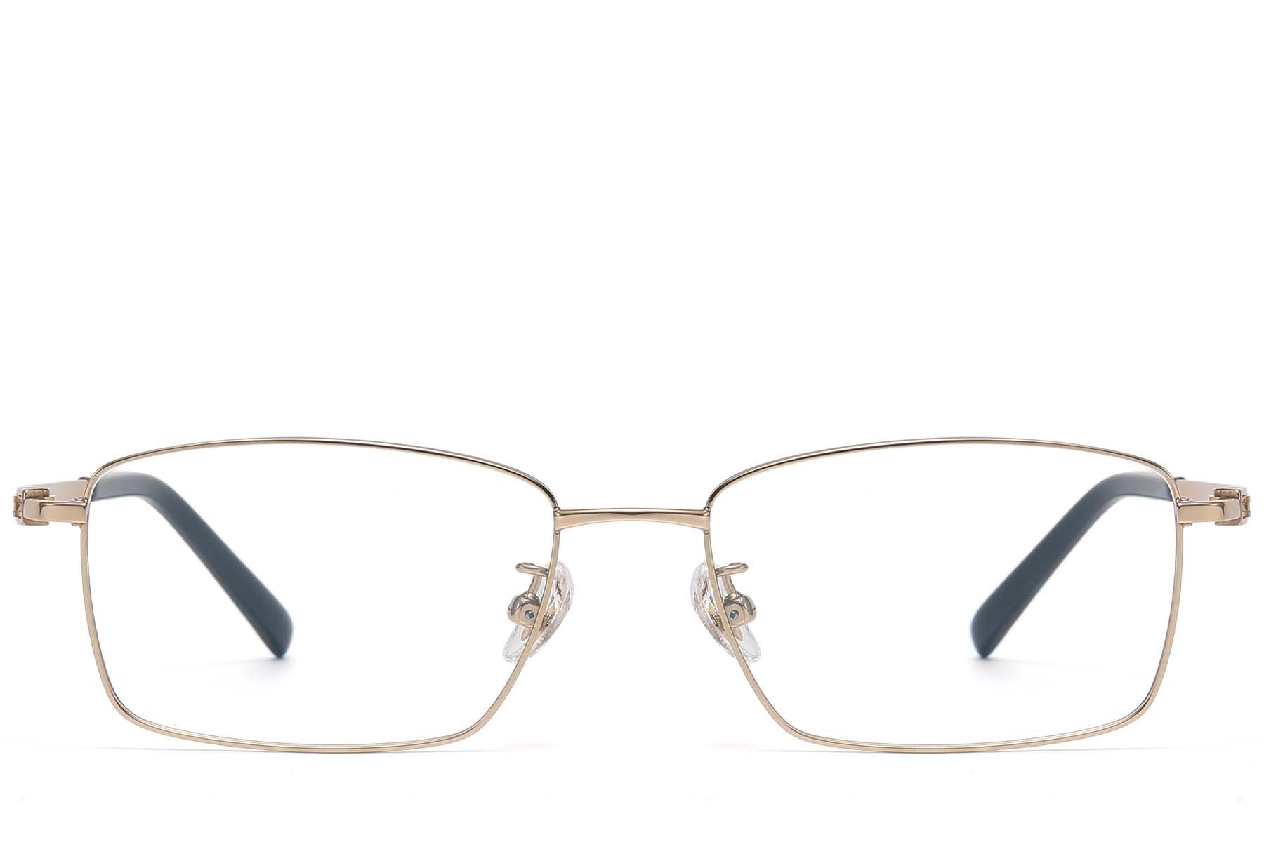 Rectangular Golden Titanium Glasses #BS1913-0816