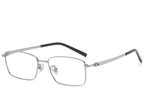 Lunettes rectangulaires en titane argenté #BS1913-0817