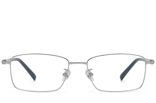 Lunettes rectangulaires en titane argenté #BS1913-0817