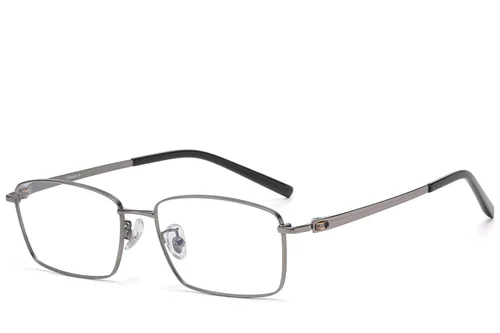 Lunettes rectangulaires en titane gris #BS1913-0818