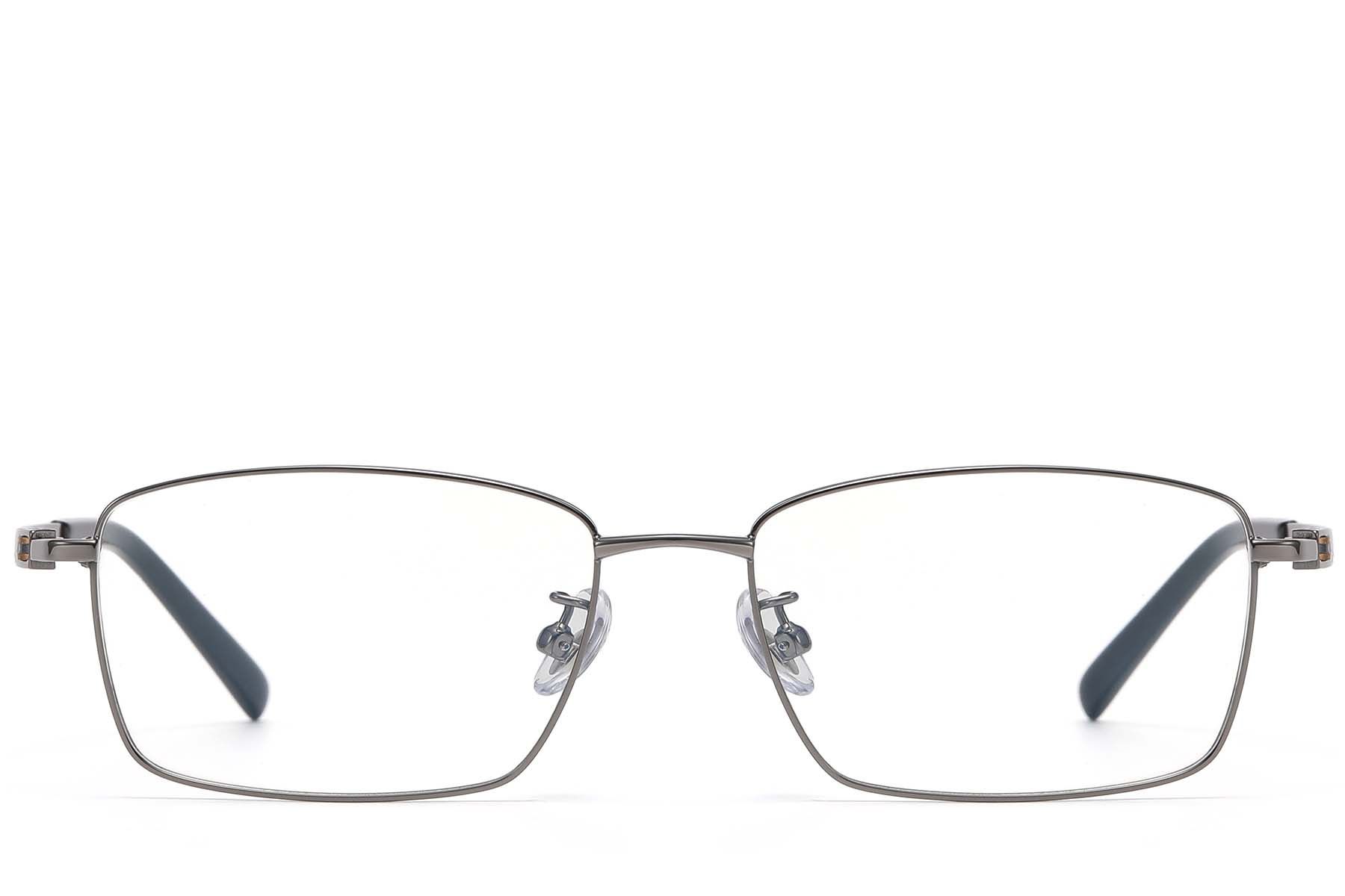 Rectangular Grey Titanium Glasses #BS1913-0818