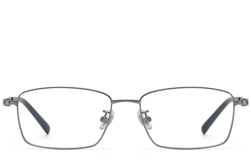 Lunettes rectangulaires en titane gris #BS1913-0818