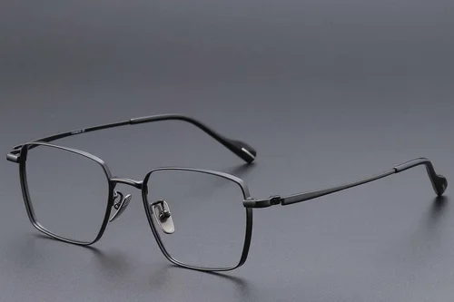 Lunettes rectangulaires en titane noir #BS1913-0823