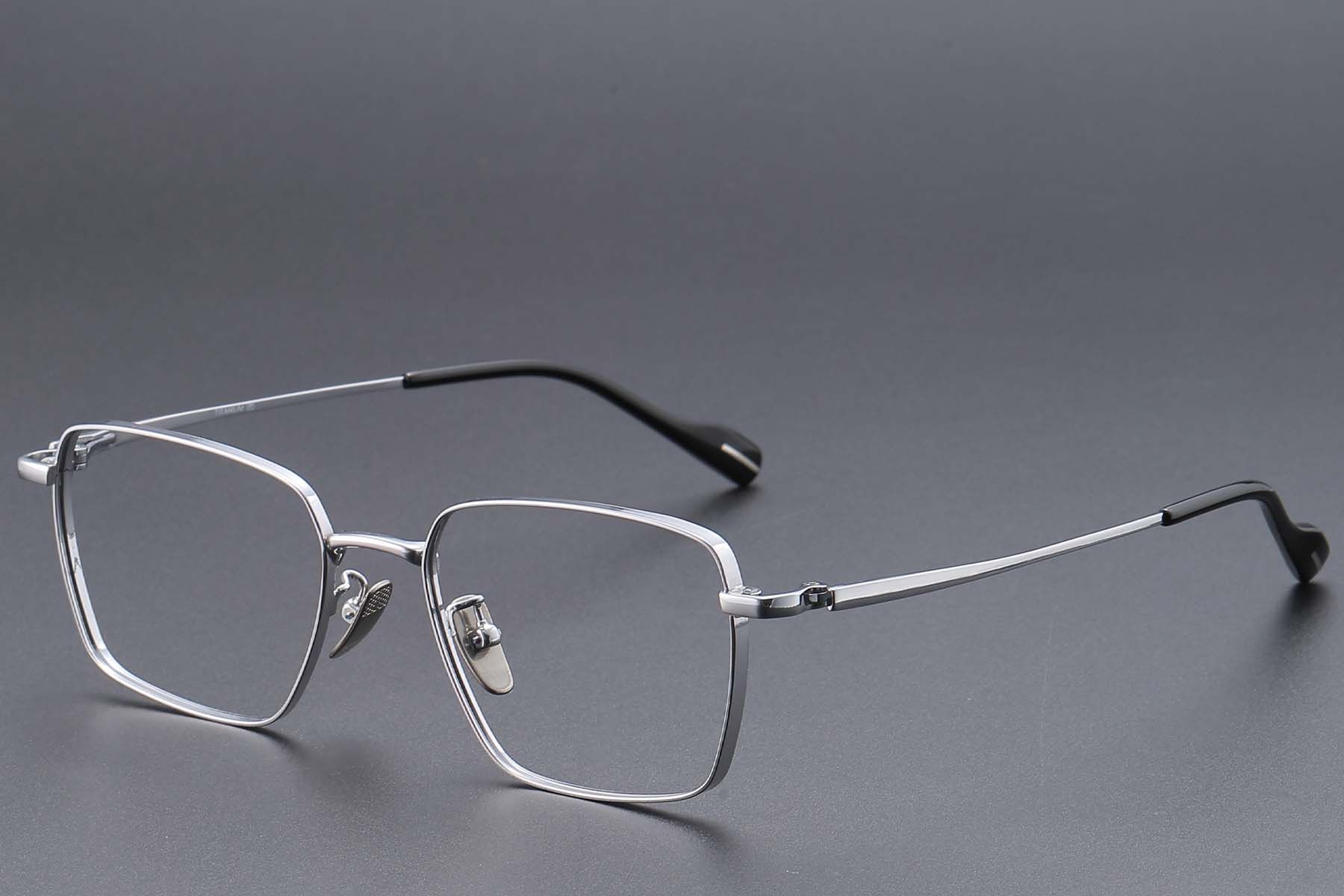 Rectangular Silver Titanium Glasses #BS1913-0825