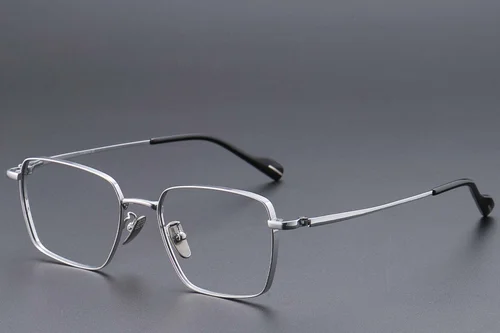 Lunettes rectangulaires en titane argenté #BS1913-0825