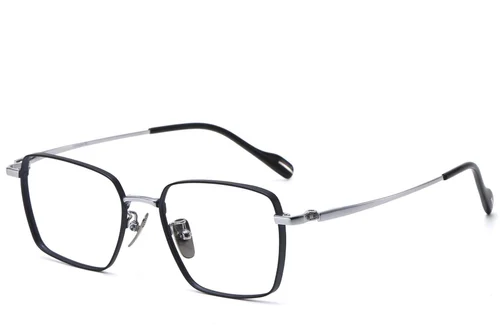 Lunettes rectangulaires en titane noir #BS1913-0826