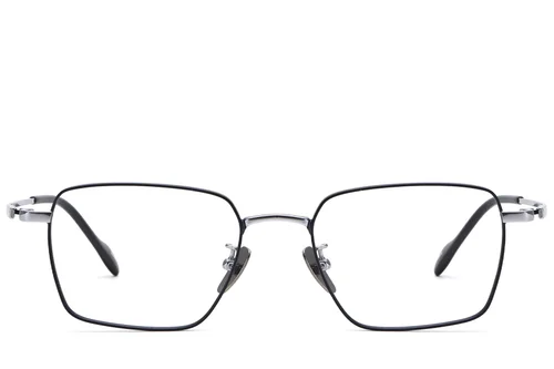 Lunettes rectangulaires en titane noir #BS1913-0826