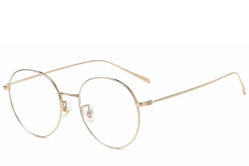 Lunettes rondes en titane doré #BS1913-0829