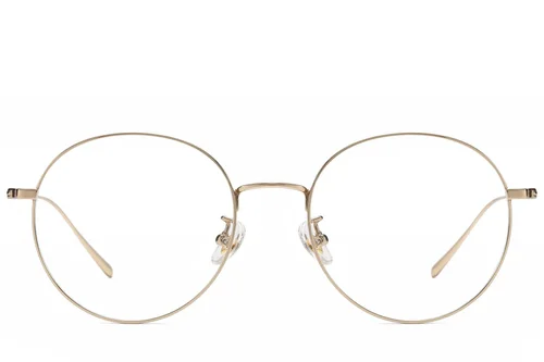 Lunettes rondes en titane doré #BS1913-0829