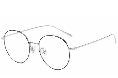 Lunettes rondes en titane noir #BS1913-0830