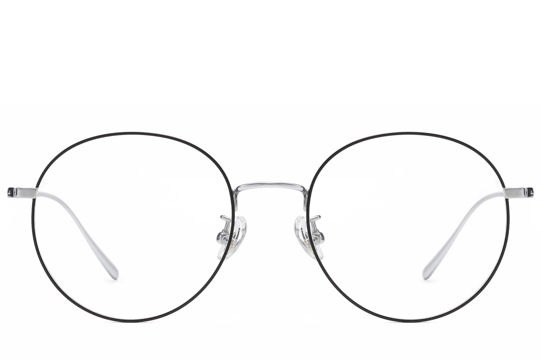 Round Black Titanium Glasses #BS1913-0830
