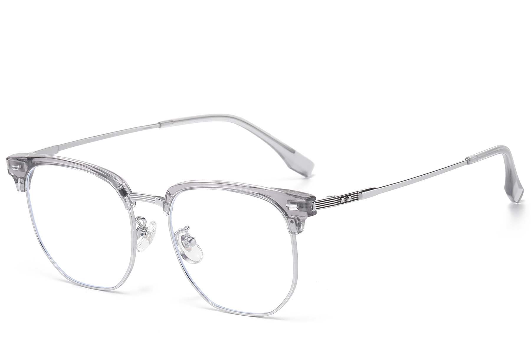 Gafas geométricas de titanio plateado y TR90 #BS1913-0832