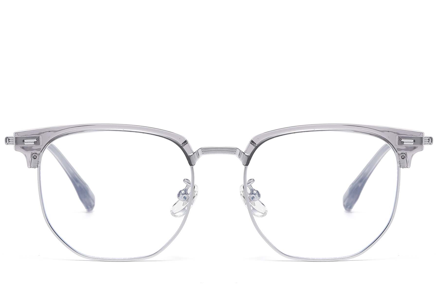 Gafas geométricas de titanio plateado y TR90 #BS1913-0832