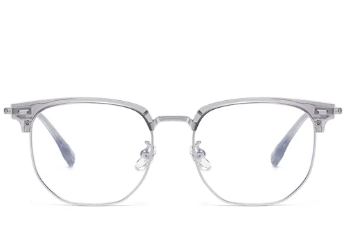 Lunettes géométriques argentées en titane et TR90 #BS1913-0832