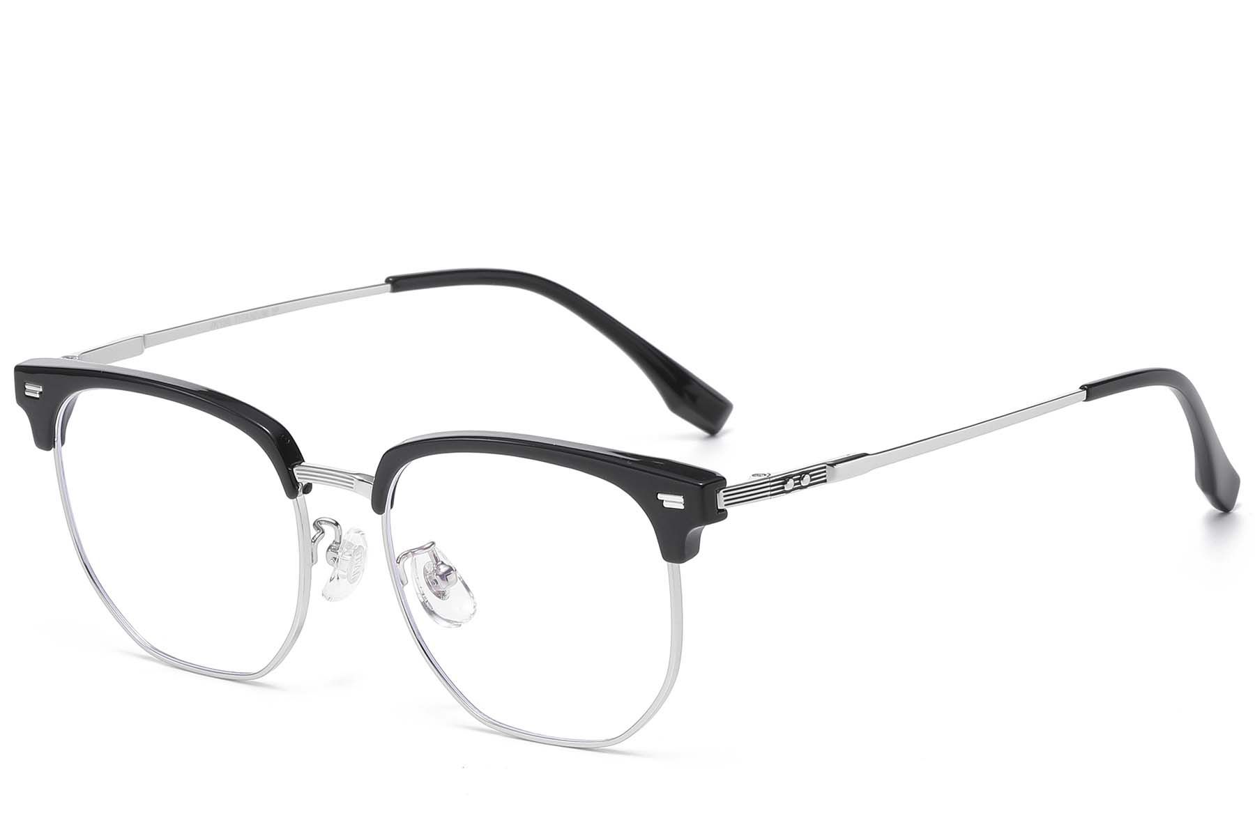 Geometric Silver Titanium & TR90 Glasses #BS1913-0833