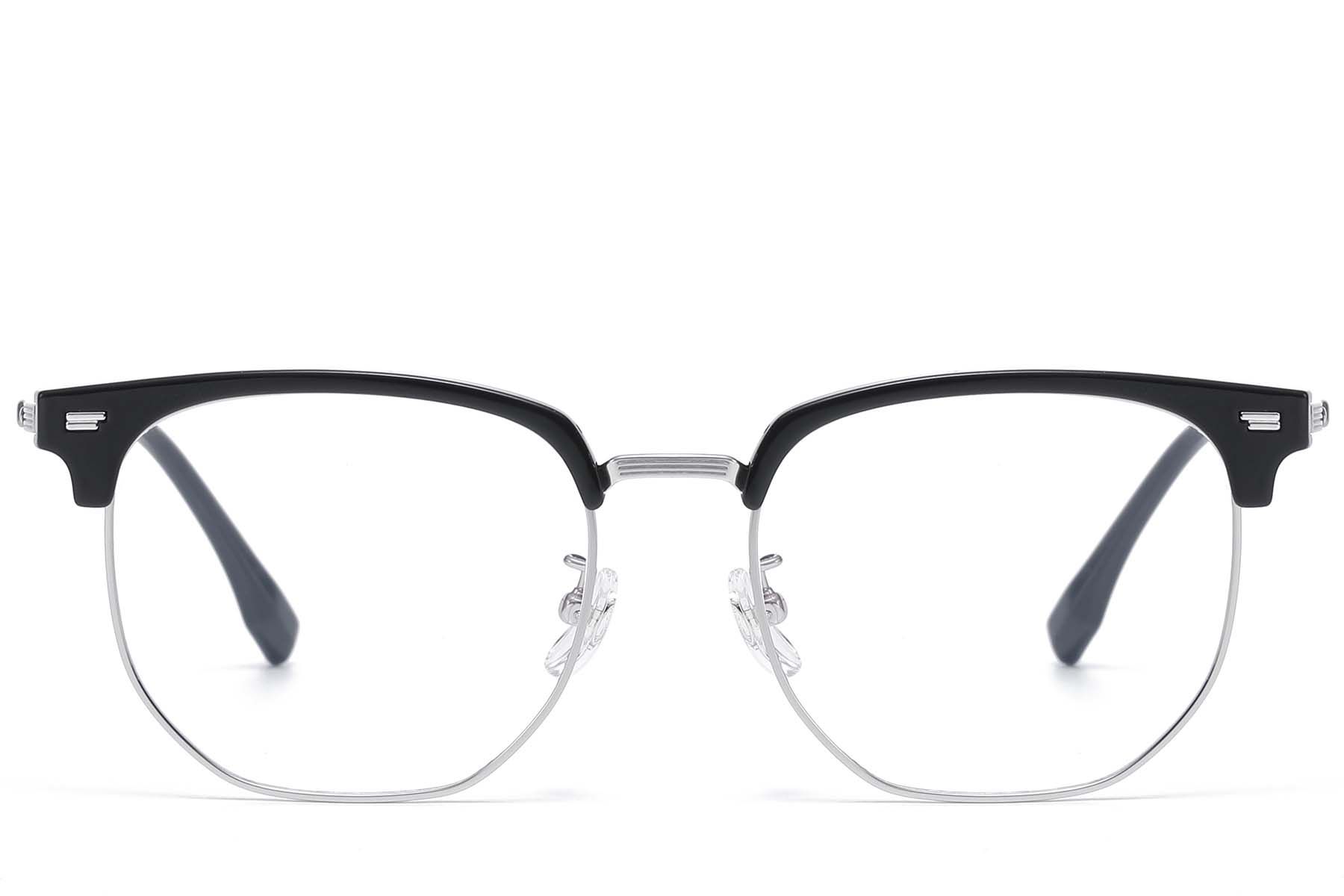 Geometric Silver Titanium & TR90 Glasses #BS1913-0833