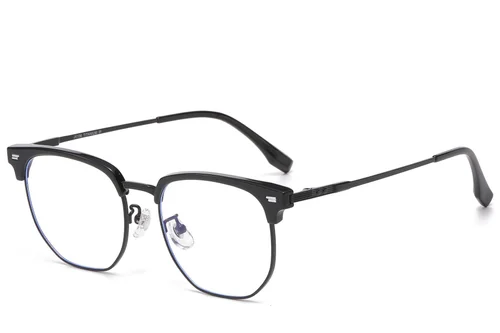 Lunettes géométriques en titane noir et TR90 #BS1913-0835
