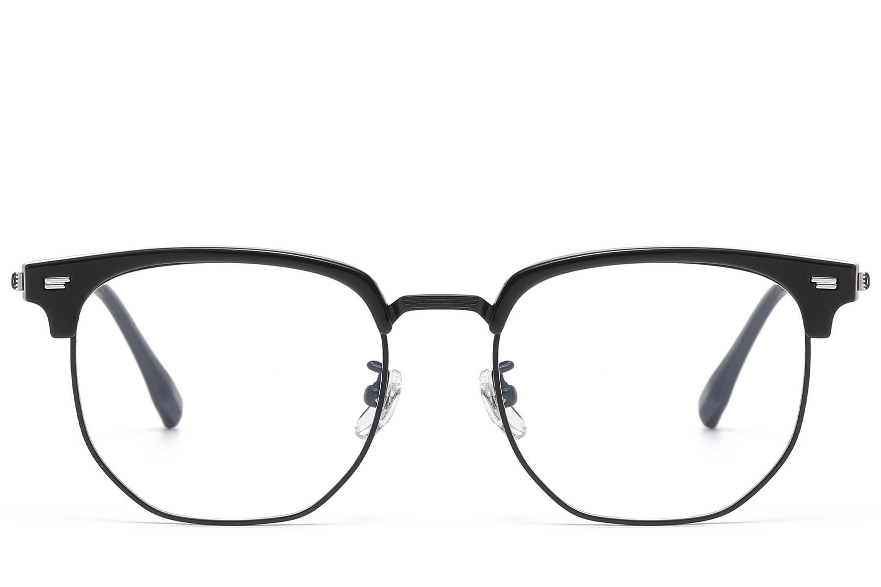 Gafas geométricas de titanio negro y TR90 #BS1913-0835