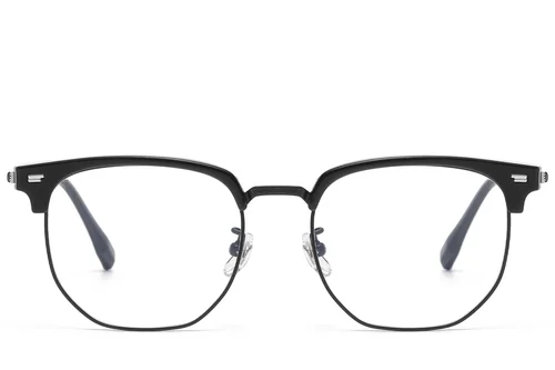 Lunettes géométriques en titane noir et TR90 #BS1913-0835
