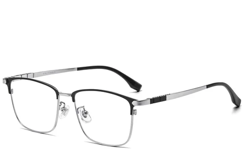 Lunettes ovales en titane argenté #BS1913-0841