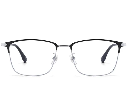 Lunettes ovales en titane argenté #BS1913-0841
