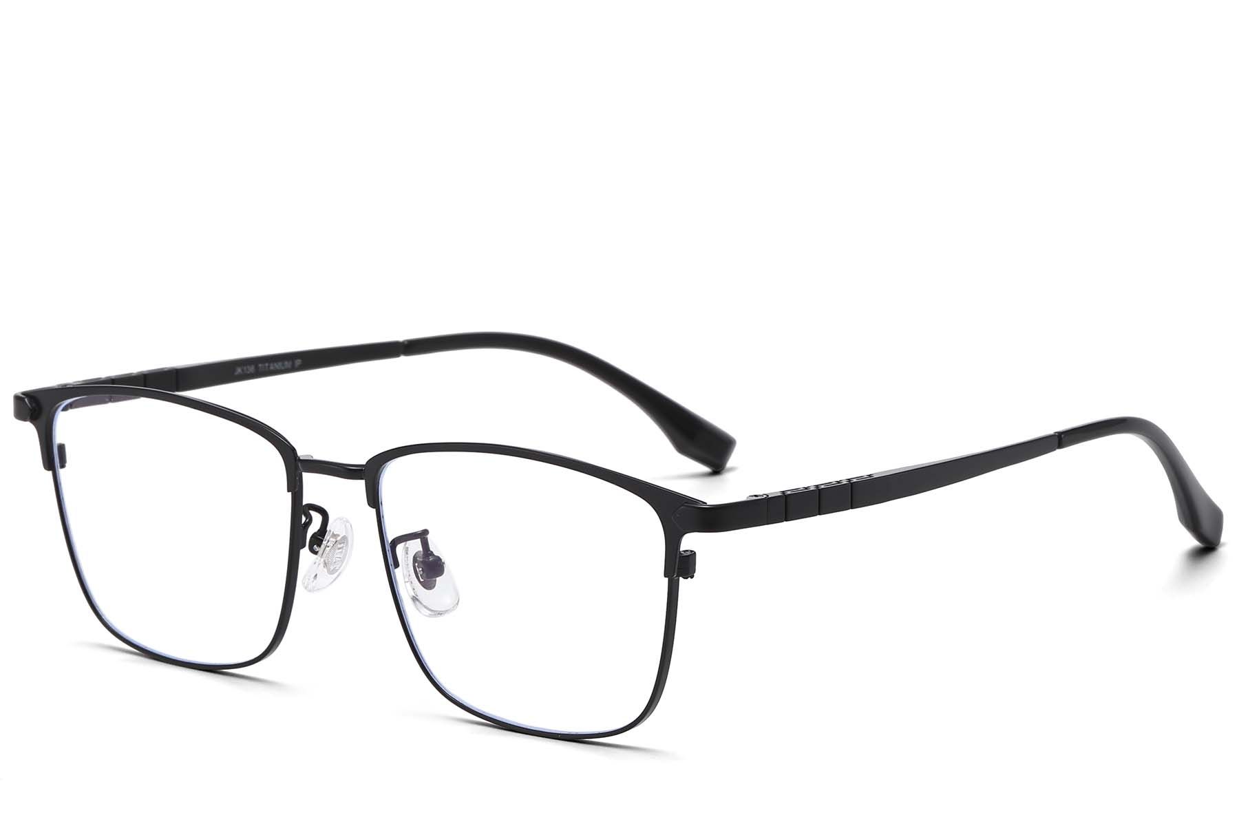 Oval Black Titanium Glasses #BS1913-0842