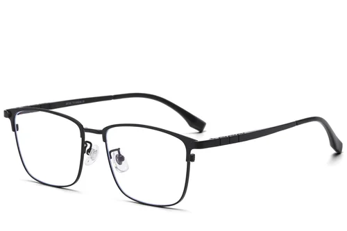 Lunettes ovales en titane noir #BS1913-0842