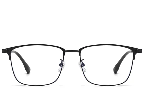 Lunettes ovales en titane noir #BS1913-0842